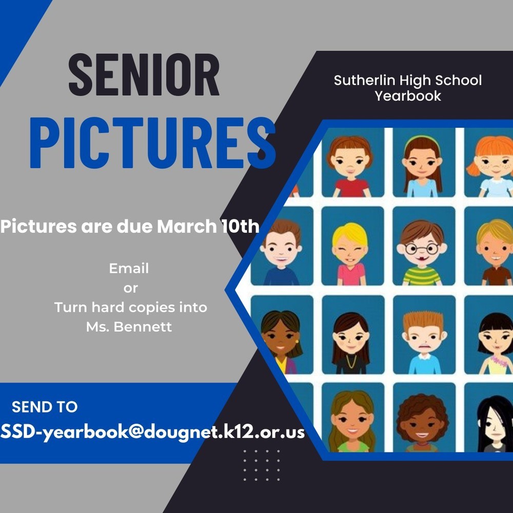 Please get your Senior's pictures turned in by March 10th.