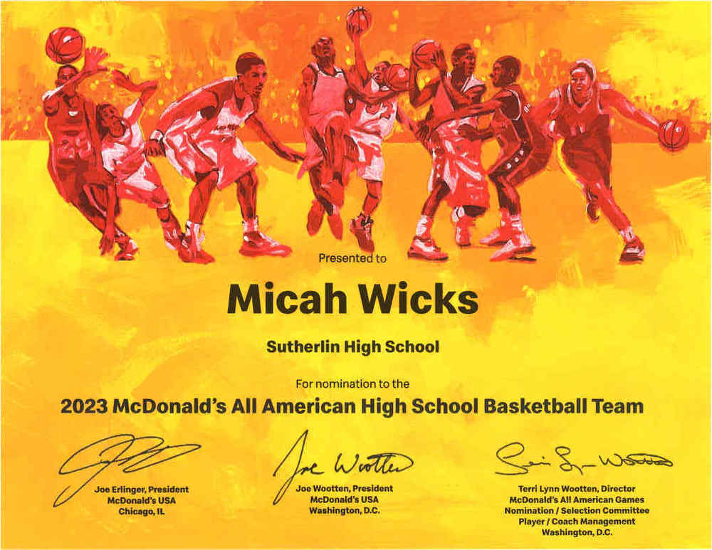 2023 McDonald's All American High School Basketball Team Nomination 
