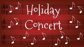 holiday concert with music notes